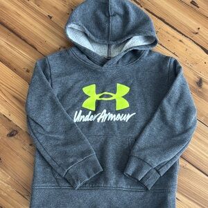 Under Armour Kids Charcoal Hoodie with Neon Yellow Logo